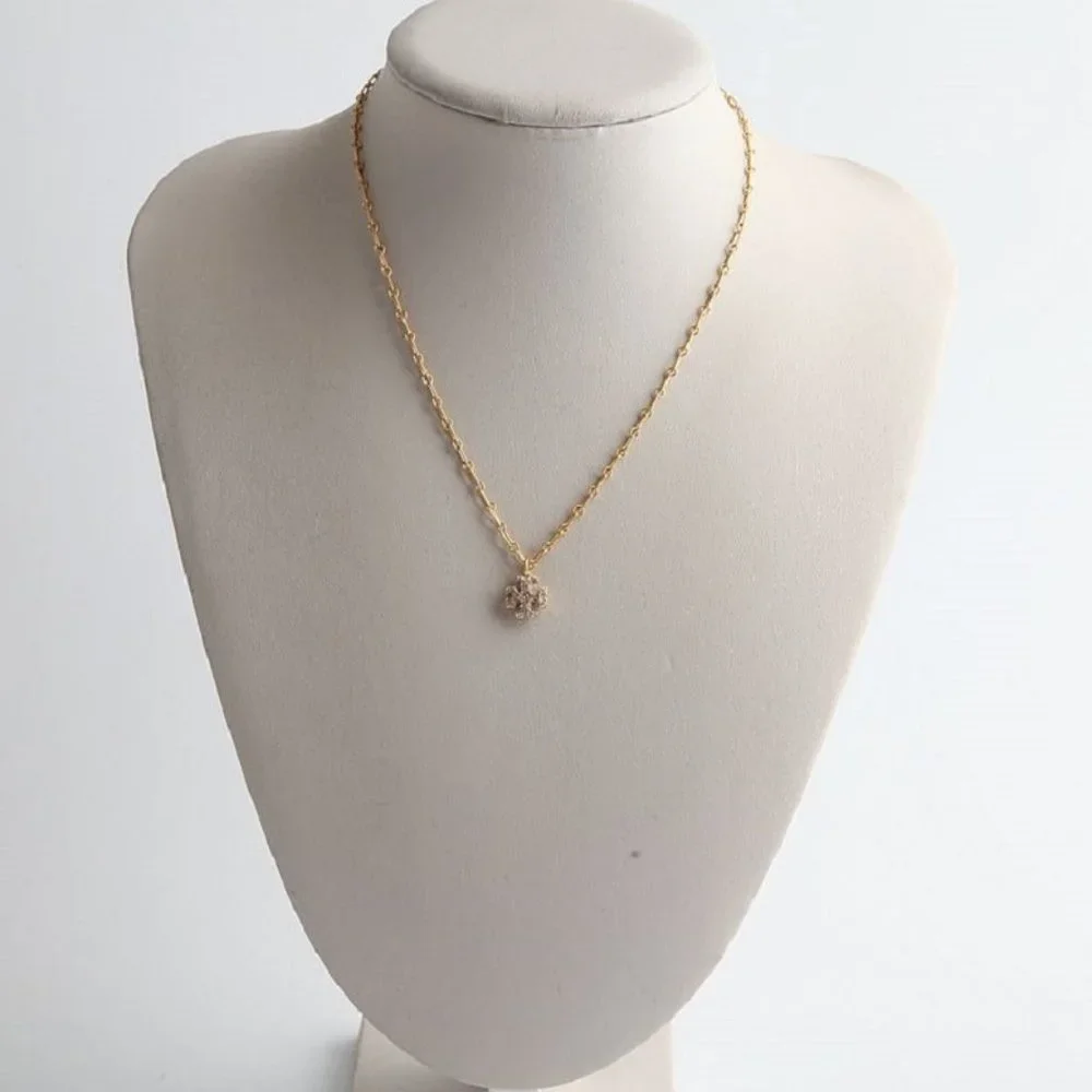 Tory Burch Gold Flower Pendant Necklace